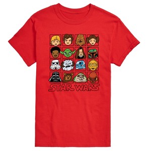 Men's - Star Wars - Yoda and Friends Face Grid Short Sleeve Graphic T-Shirt - 1 of 4