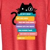 Women's - Instant Message - Cat Peeking Over Book Stack Short Sleeve Graphic T-Shirt - 2 of 4