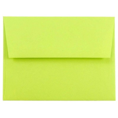 JAM Paper A2 Colored Invitation Envelopes 4.375 x 5.75 Ultra Lime Green WDBH610H