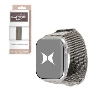 Xtreme Premium Silver Steel Mesh Apple Watch Band with Adjustable Magnetic Clasp, Starlight Finish, Universal Fit for all Small Series - 1 of 4