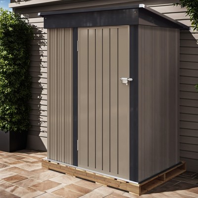 Brown 5' x 3' Slanted Roof Metal Garden Shed