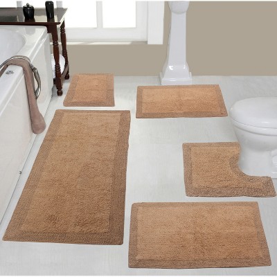 Home Weavers Luxury Collection 100% Cotton Tufted Bathroom Rug Set, Non-Slip Latex Bath Rug Set