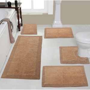 Home Weavers Luxury Collection 100% Cotton Tufted Bathroom Rug Set, Non-Slip Latex Bath Rug Set - 1 of 4