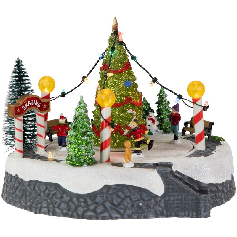 Northlight 9" Animated and Musical Ice Skaters Christmas Scene LED Lighted Village Display, 4 of 7