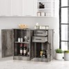 Costway Buffet Storage Cabinet Console Table Kitchen Sideboard Drawer Grey - 4 of 4