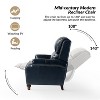 Set of 2 Elisabete Modern Wingback Genuine Leather Recliner with Vintage Nail Head Trim for Living Room and Bedroom| ART OF LIVING DESIGNS - 3 of 4