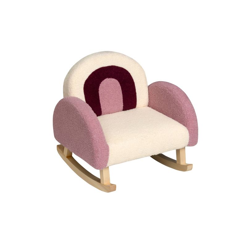 Upholstered Rocking Kids&#39; Chair Purple/White - Gift Mark, 1 of 5