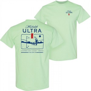 Mens Michelob Ultra Golf Putting Green Colorway Front & Back Print T-Shirt - 1 of 2