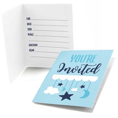 Big Dot of Happiness It's a Boy - Fill In Blue Baby Shower Invitations (8 count)