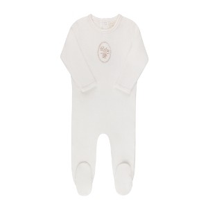 Ely's & Co. - Baby Footie + Bonnet - Velour Center Floral Collection - 1 of 2