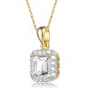 Guili Sterling Silver Pendant Necklace with Asscher-Cut CZ in Green, Gold, Red, White, Rose Gold, or Blue—A Unique and Radiant Design. - 2 of 4
