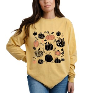 Simply Sage Market Halloween Pumpkins Garment Dyed Long Sleeve - 1 of 4