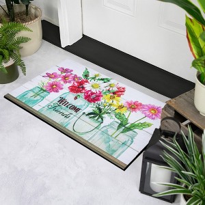 Northlight Welcome Friends Spring Bouquet Doormat 18" x 30" - 1 of 4