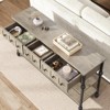 52" Console Table, Entryway Table with 3 Storage Drawers, 3 Tier Industrial Metal Sofa Table, Behind Couch Table - 3 of 4
