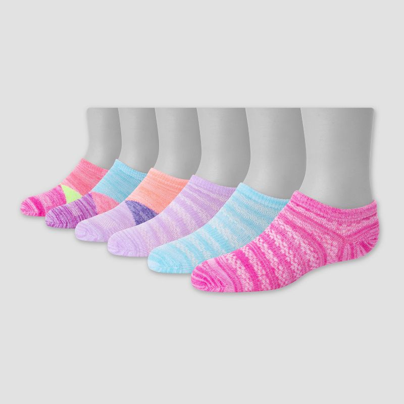 Hanes Premium Girls' 6pk Super No Show Socks - Colors May Vary, 3 of 5