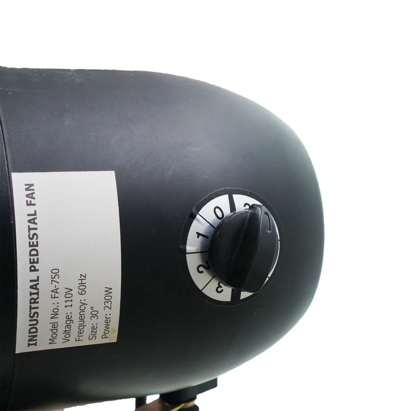 Northlight 30" Adjustable 3-Speed Oscillating Industrial Pedestal Fan - Black, 3 of 5