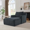 Corduroy Modern Chaise Chair with No Assembly Required, Comfy Sleeper Function and High-Density Foam with Pocket Spring - 2 of 4