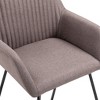 CLIHOME Modern Dining Chairs with Arms, Soft Upholstered Fabric Armchairs with Powder-Coated Steel Legs for Kitchen & Dining Room(Set of 2) - 2 of 4