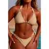 Moda Minx Lumiére 'Champagne' Lurex Triangle Crystal Bikini Top - 4 of 4