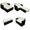 vidaXL Garden Sofa Set Black and White Sofa with Cream Cushions - 4 of 4
