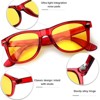 Attop Polarized Retro Square Design Sunglasses UV400 Fashion, Red Frame, Yellow Lenses - 3 of 4