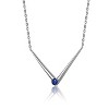 Guili Chic 14K Gold-Plated Emerald CZ Solitaire Chevron Necklace in Green, Blue, Red, or Gold—Elegant, Stylish, and Perfect for Layering. - 2 of 3