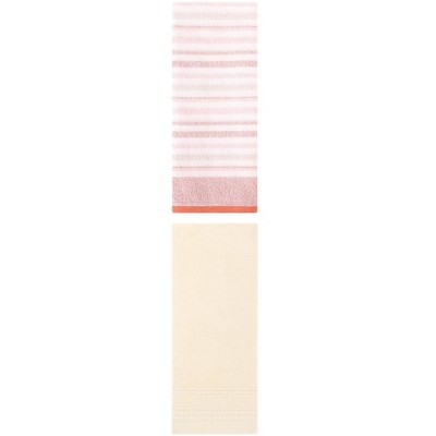 REGALWOVEN Striped Pattern Quick Drying Hand Towels for Bathroom 14" x 30"/13" x 27" 2 Pcs