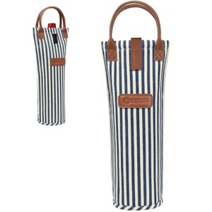 OPUX Wine Bag Single Bottle Carrier Tote, Insulated Thermal Padded Portable Carry Case Travel Cooler Picnic Beach Gift - 1 of 4