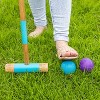 GoSports Premium Wood Stained Six Player Croquet Set with Handcrafted Wooden Stand - 3 of 4