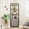 coucheta 70.9" Tall Corner Storage Cabinet with Adjustable Shelves - Rustic Bookshelf & Multi-Tier Plant Stand for Living Room, Bedroom, Home Office - 3 of 4