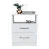 NicBex Wood 2 Drawer Nightstand,Sofa Side Coffee Table with Open Shelf for Bedroom,Living Room - 4 of 4