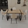 NicBex 59" Dining Table Set for 4 Light Wood Dining Table Metal Base with 4 Chairs for Dining Room - 3 of 4