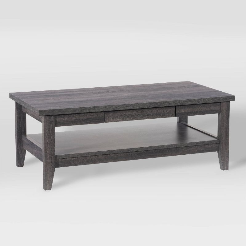 Hollywood Coffee Table with Drawers Dark Gray - CorLiving, 3 of 10
