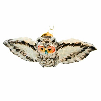 Morawski 1.5 Inch Flying White Owl Bird Wisdom Knowledge Tree Ornaments