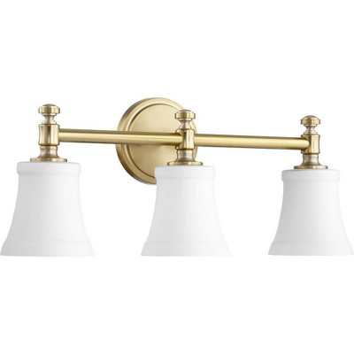 Rossington 3-Light Aged Brass and Satin Opal Glass Wall Sconce