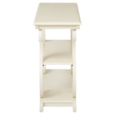 Antique Beige Wood and Metal Console Table with Storage
