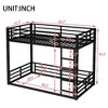 Kumasinova Minimalist Low-Floor Metal Bunk Bed with Full-Length Guardrails, Noise-Reducing Design Black Bed Frame for Kids/Teens/Guest Rooms - 2 of 4