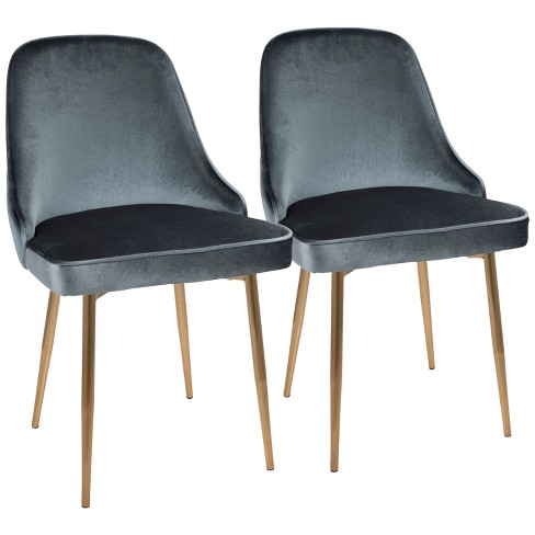 Set of 2 Marcl Contemporary Dining Chair Gold/Blue - LumiSource - image 1 of 4