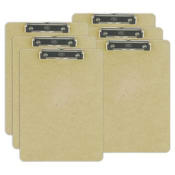 Officemate Recycled Clipboard, Letter Size, Wood, Low Profile Clip, Pack of 6