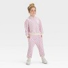 Grayson Mini Toddler Girls' Smiley Face Oversized French Terry Crewneck Sweatshirt - Pink - 4 of 4