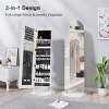 GlasFlength Full Length Mirrors Arched Jewelry Full-Length Mirror Cabinet 3 Storage Shelves for Living Room, White, 16.5"*15.9"*61" - 3 of 4