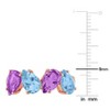 EVERLY JEWELRY | Rose Plated Sterling Silver 3 7/8 CT TGW Sky Blue Topaz Pink Amethyst Fashion Ring - 4 of 4