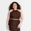 Women's Open Back High Neck Sequin Sweater Tank - Wild Fable™ - 2 of 3