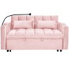 TIRAMISUBEST 55.51 inch Cloud Velvet 3 in 1 Sofa Bed Adjustable Back Storage Pillow Foldable Lounge Couch Living Room Apartment-4COLOR - 2 of 4