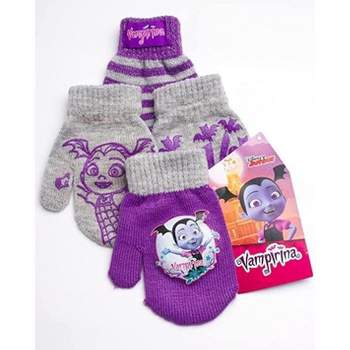 Disney Vampirina Girl's 4 Pack Gloves or Mittens Set, Kids Ages 2-7