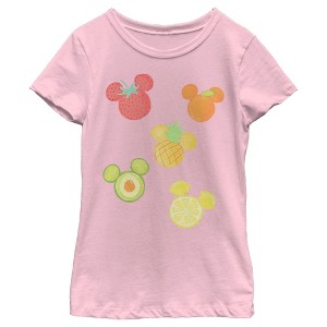 Girl's Disney Mickey Mouse Fruit Silhouettes T-Shirt - 1 of 4