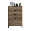 Galano Lilay 5-Drawer Chest of Drawer (46.4 in. H x 15.6 in. W x 30.7 in. D) in Dusty Gray Oak, Knotty Oak, Dark Gray Oak - image 3 of 4