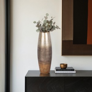 Modern Glam Glass Vase - Handcrafted Glass & Iron - Elegant Home & Office Decor - Perfect for Living Room, Bedroom, and Foyer - 1 of 4