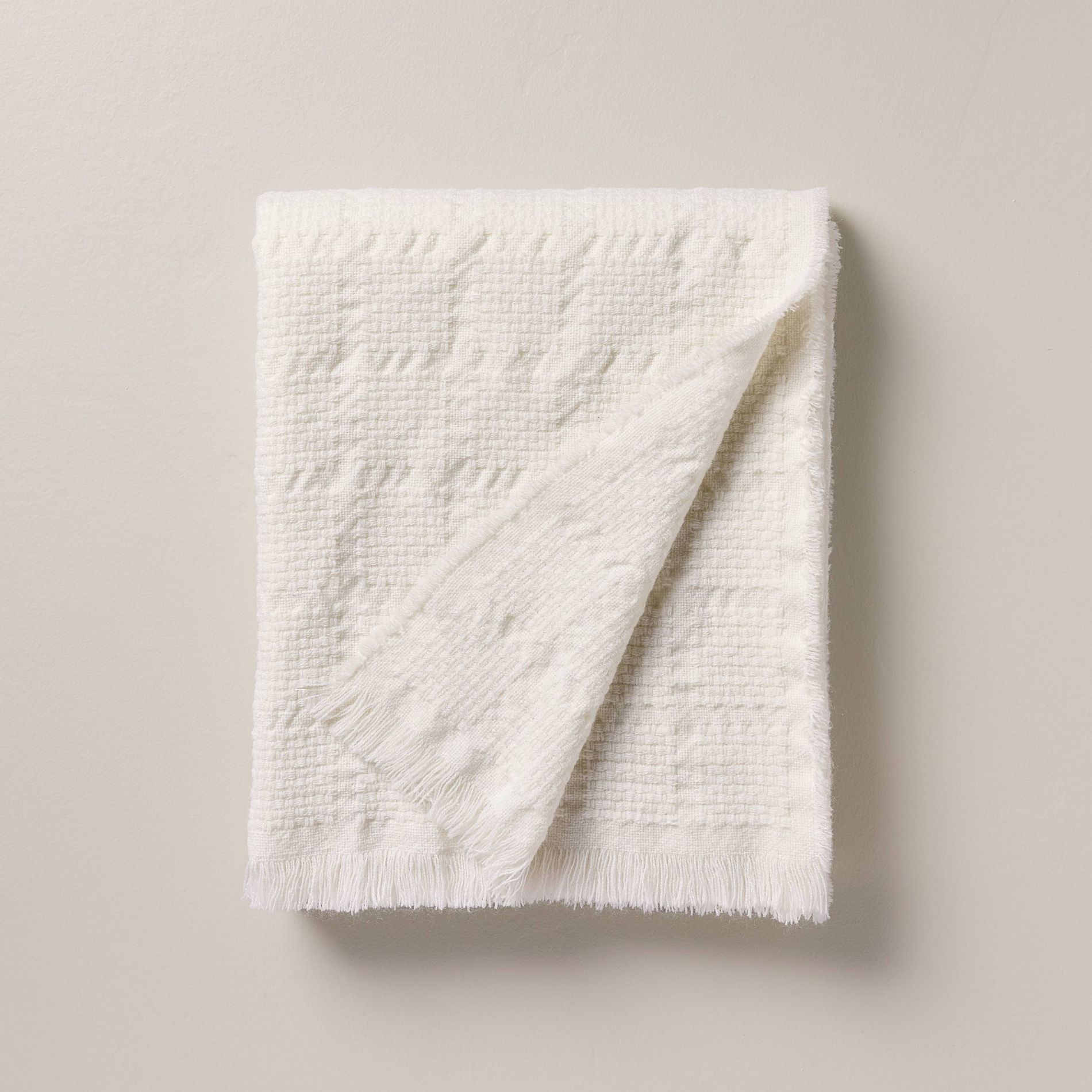 Woven Grid Throw Blanket Sour Cream - Hearth & Hand™ with Magnolia