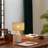 20.8" Japandi White Speckled Ceramic Table Lamp with Rattan Shade and Textured Vase Base for Bedside, Living Room, Entryway, or Lounge - 4 of 4
